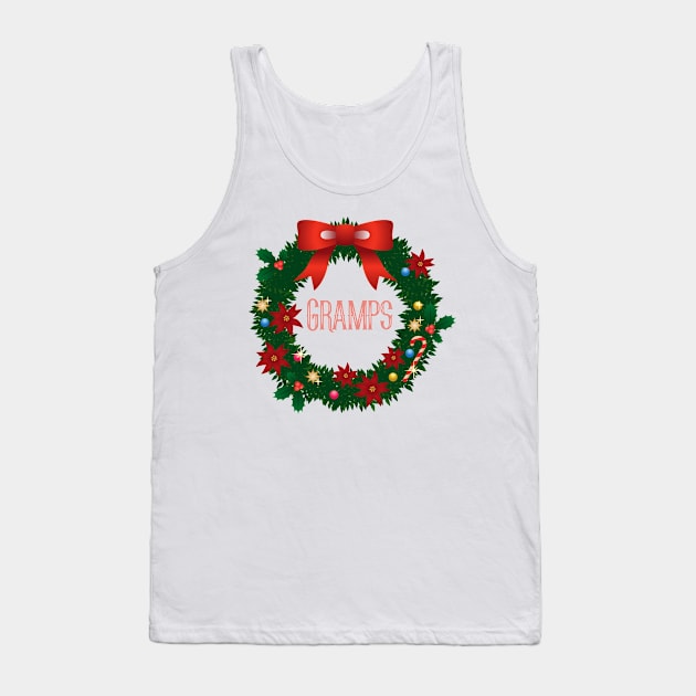 Gramps Christmas Decoration Wreath Design For Family Tank Top by familycuteycom